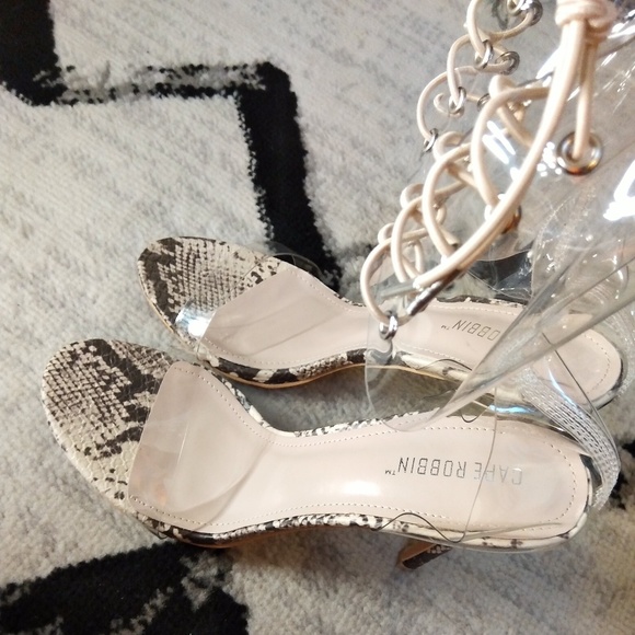Snake Print Lace Sandal - Picture 3 of 5